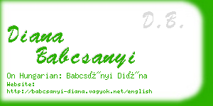 diana babcsanyi business card